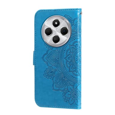 Til Xiaomi Redmi 14C Lommebok-deksel med blomstermønster - blå