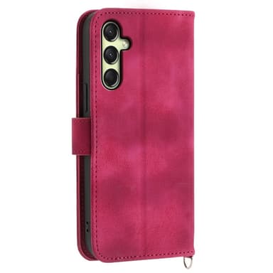 Til Samsung Galaxy A16 5G/A16 4G Deksel med Blomstermønster Lommebok-deksel - Rød