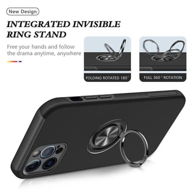 iPhone 13 Pro Max Hybrid Deksel Med Fingerring - Svart