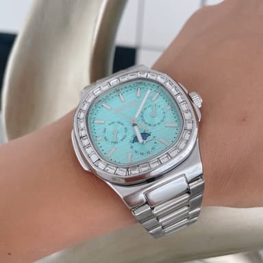 SKMEI Watch Business Men Quartz Watch Zircon mote armbåndsur - sølv+cyan