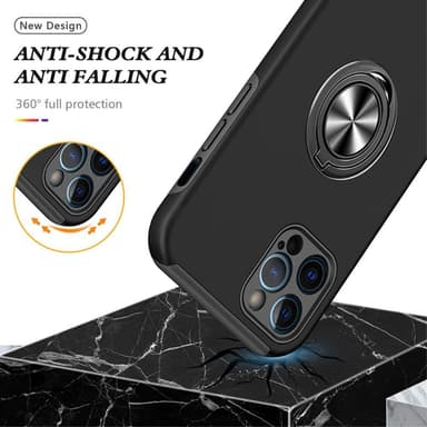 iPhone 13 Pro Max Hybrid Deksel Med Fingerring - Svart
