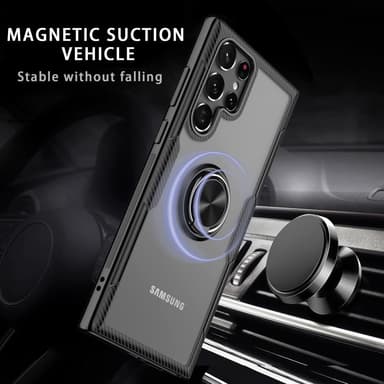 Samsung Galaxy S22 Ultra Hybrid Deksel Med Fingerring - Svart