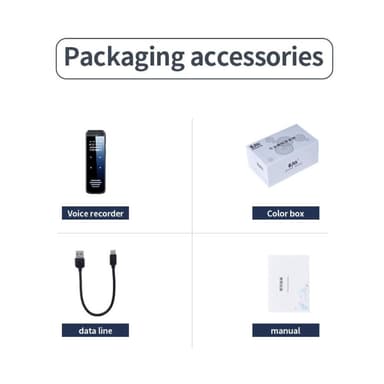 Digital stemmeopptaker 32 GB brusket lydopptaker Dobbel stemmeaktivert