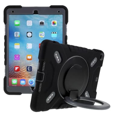 PEPKOO iPad 9.7 (2017/2018) /iPad Air Extreme Armor - Svart 360 graders svingbart stativ