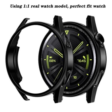 Huawei Watch GT 3 42mm svart ramme med herdet glass
