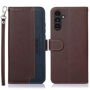 KHAZNEH Samsung Galaxy A14 Lommebok-deksel - Brun/Blå