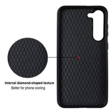 Til Samsung Galaxy S23 Rhombus Rhombus Mønster Deksel FingerRing - Rose Gull