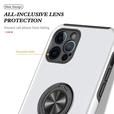 iPhone 13 Pro Max Hybrid Deksel Med Fingerring - Sølv