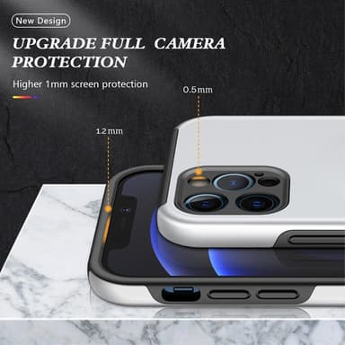 iPhone 13 Pro Max Hybrid Deksel Med Fingerring - Sølv