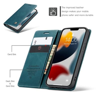 CASEME Lommebok-deksel iPhone 13 - Blå