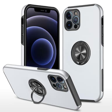 iPhone 13 Pro Max Hybrid Deksel Med Fingerring - Sølv