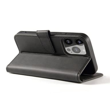 Kunstlæretui med stativ og kortholder til Samsung Galaxy S24 Ultra - Svart