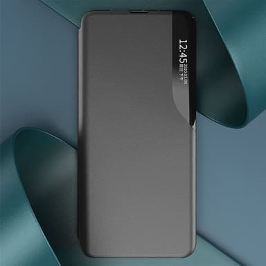 Kunstlæretui med stativ til Samsung Galaxy S24 Ultra - Svart