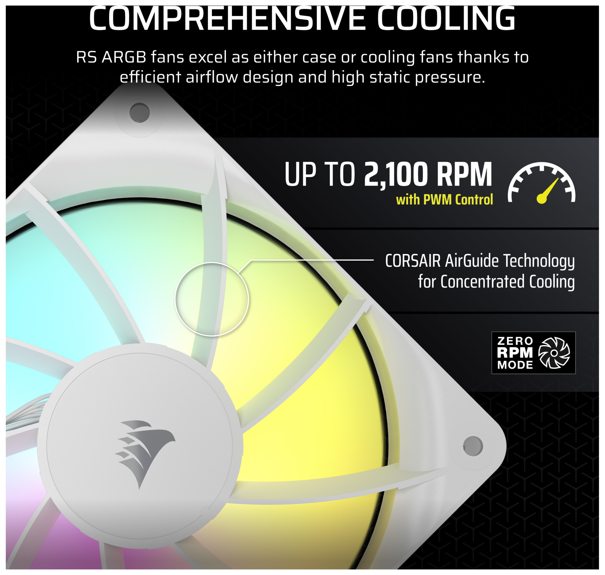Corsair RS120 ARGB 120mm PWM vifte (hvit)