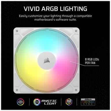 Corsair RS140 ARGB 140mm PWM vifte (hvit)