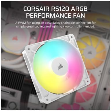 Corsair RS120 ARGB 120mm PWM vifte (hvit)