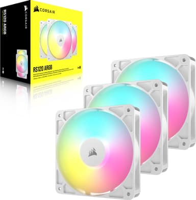 Corsair RS120 ARGB 120mm PWM vifte (3-pakning/hvit)