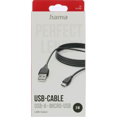 Ladekabel USB-A til Micro-USB Svart 3.0m
