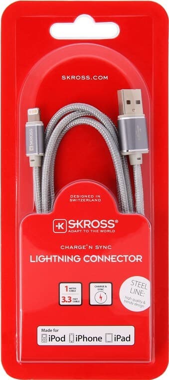 Charge'n Sync Lightning Connector - Steel Line, vit18140