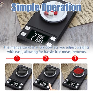 Elektronisk digital vekt 100 gram / 0,001 gram tarafunksjon