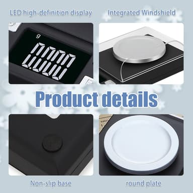 Elektronisk digital vekt 100 gram / 0,001 gram tarafunksjon