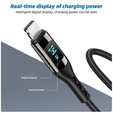 USB C-hurtigladekabel PD 100 W Sort 1 m