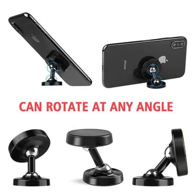 Magnetisk telefonholder for bilen 360 graders rotasjon Sølv