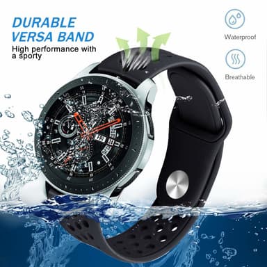 Samsung Gear S3 / Galaxy Watch 46 mm armbånd 22 mm Sort