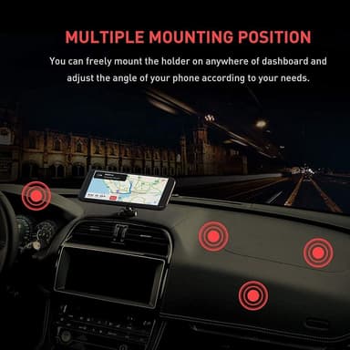 Magnetisk telefonholder for bilen 360 graders rotasjon Sølv