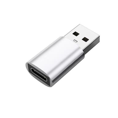 USB 3.0 (hann) til USB-C (hun) adapter Sølv