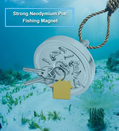Metalldetektor Neodymmagnet med tau 10 meter / 20 kg