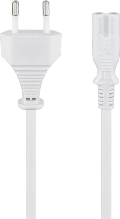 Tilkoblingskabel Euro-kontakt, 3 m, hvit