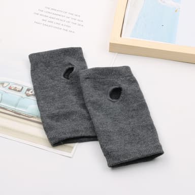 2 par vintervarme stretchy halvfingerhansker unisex Mørk grå