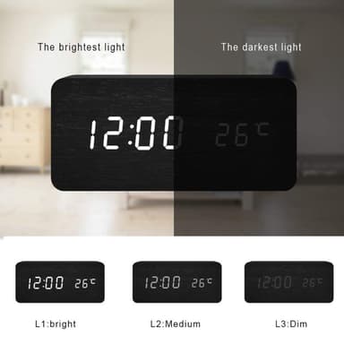 Digital vekkerklokke i Sort