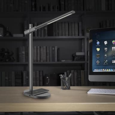 Øyebeskyttelse LED-stativ Bordlampe Skrivebordslys Grå