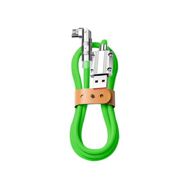 120W flytende silikon 90° rotasjon hurtigladekabel med USB-mikroport 1,2 m Grønn
