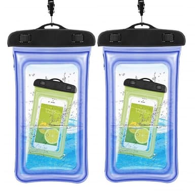 Flytende vanntett mobiltaske universalstørrelse blå 2 Pack
