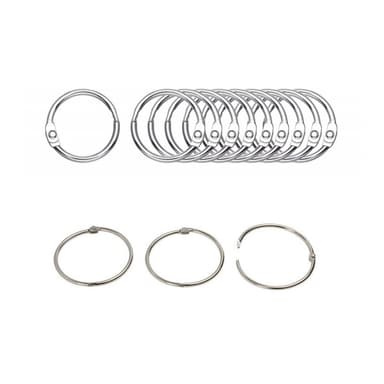 Åpningsbare gardinringer / metallringer 10 stk Sølv 15 mm