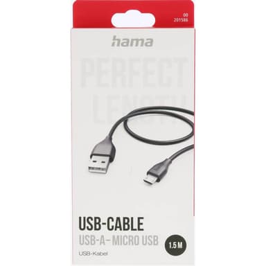 Ladekabel USB-A til Micro-USB Svart 1,5m
