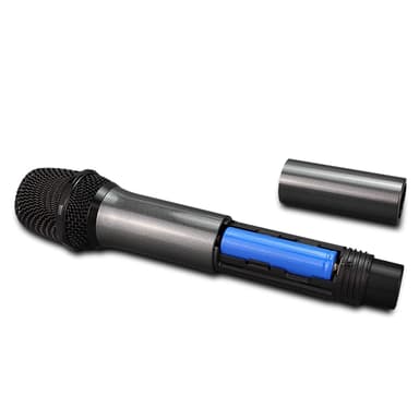 To stk. trådløse mikrofoner med Bluetooth-reverb og Android-kabel Sort