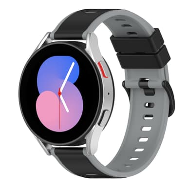 Klokkebånd silikon Svart+grå 22 mm