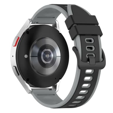 Klokkebånd silikon Svart+grå 22 mm
