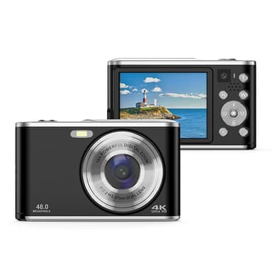 Digitalkamera 4K 48MP 16x zoom webkamera Sort