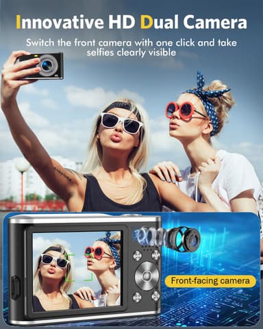 Digitalkamera 4K 48MP 16x zoom webkamera Sort