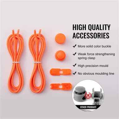 No-tie elastiske skolisser Oransje