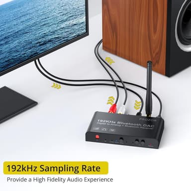 Digital til analog konverter 192KHz Bluetooth DAC Stereo