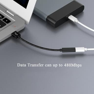 NÖRDIC USB C til OTG USB En adapter Metal Black 15cm