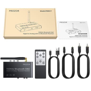 Digital til analog konverter 192KHz Bluetooth DAC Stereo