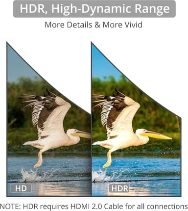 NÖRDIC HDMI-svitsj 3 til 1 4K30Hz 3D PIP med lydavtrekk 1xOptisk toslink 1x stereo 3,5mm