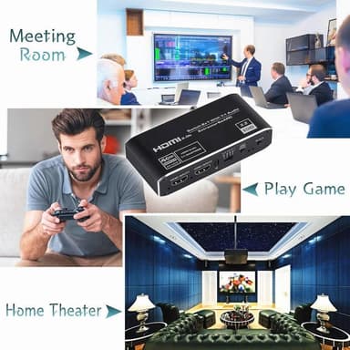 NÖRDIC 4K 60Hz HDMI-svitsj 2 til 1 med lyduttrekk Toslink HDR HDCP2:3 ARC/eARC 7.1-lyd